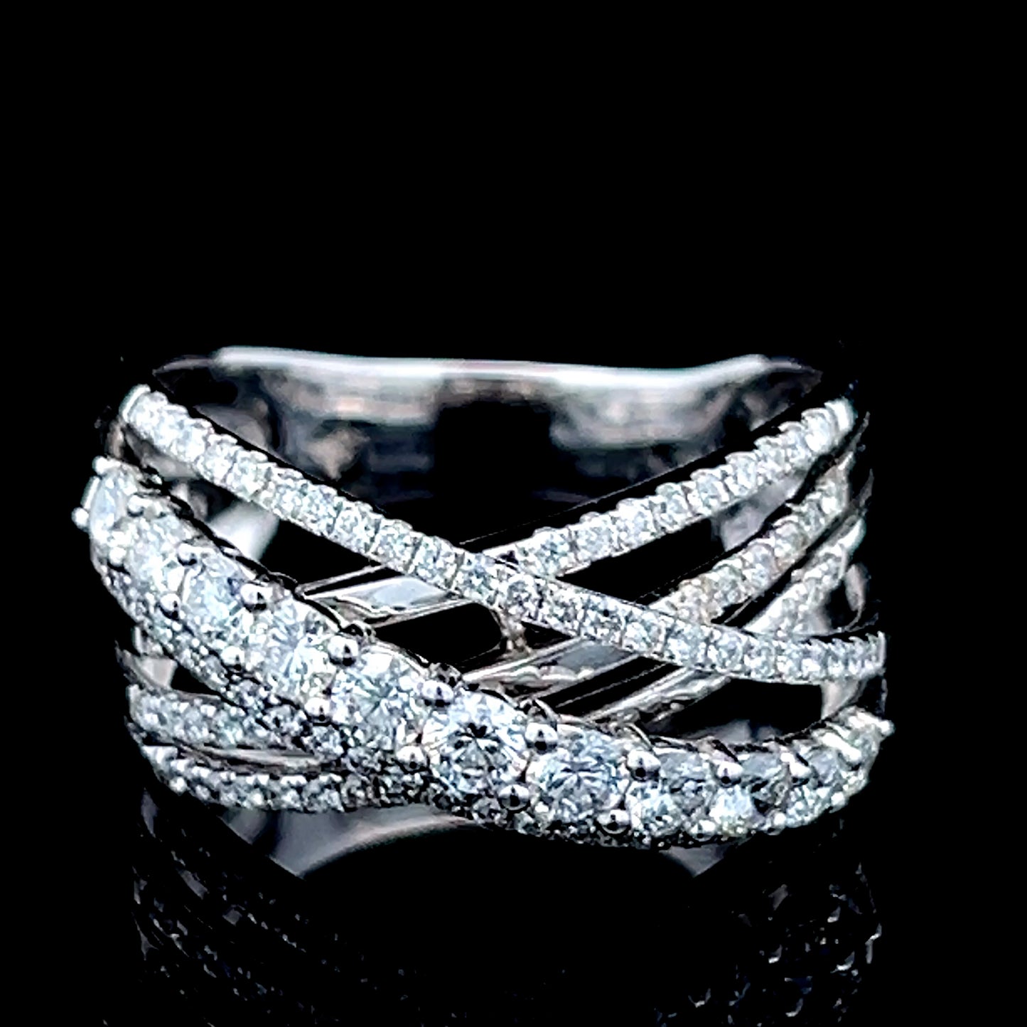 18K White Gold Diamond Dress Ring APPX 1.9 CTS