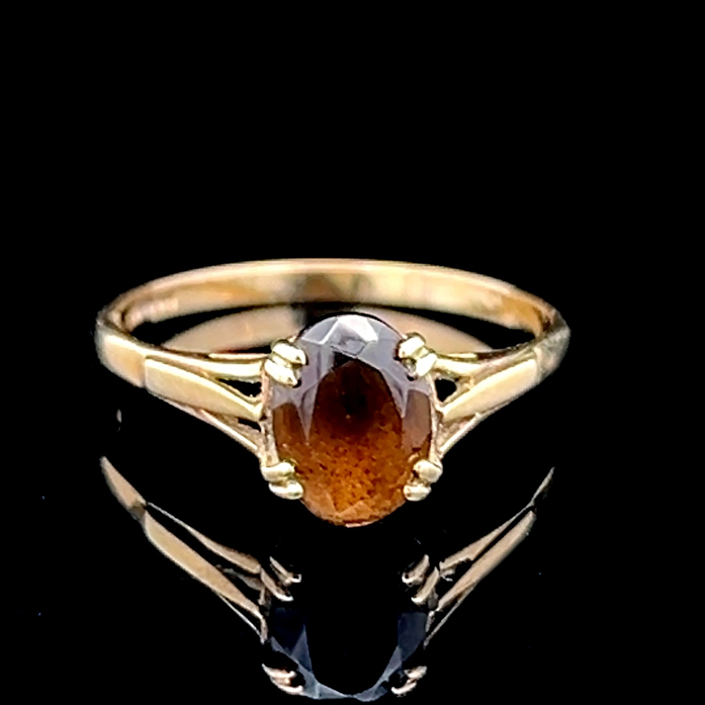 9K Yellow Gold Smoky Quartz Ring