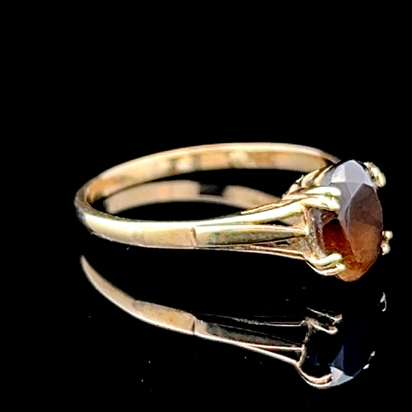 9K Yellow Gold Smoky Quartz Ring