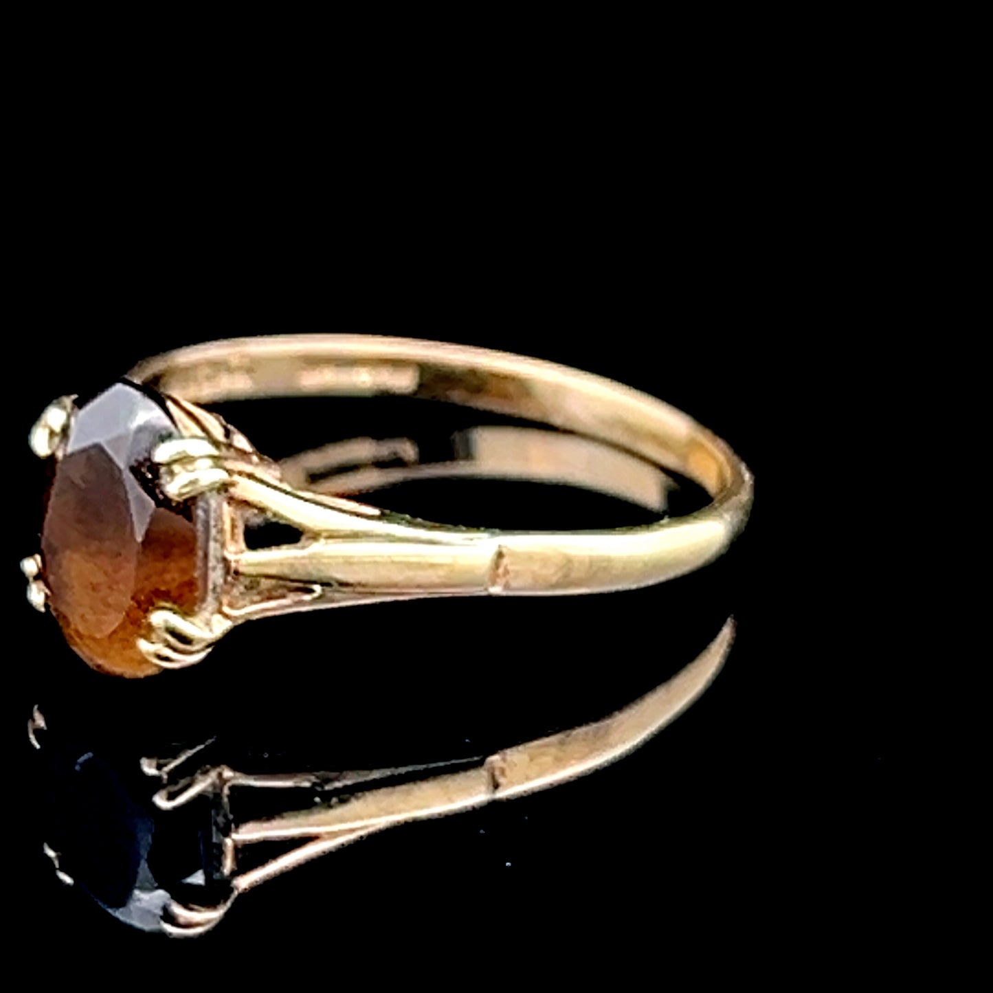 9K Yellow Gold Smoky Quartz Ring