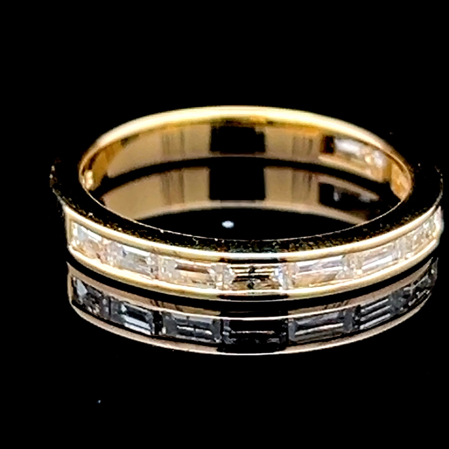 18K Yellow Gold Baguette Diamond Eternity Ring APPX 1.05 CTS