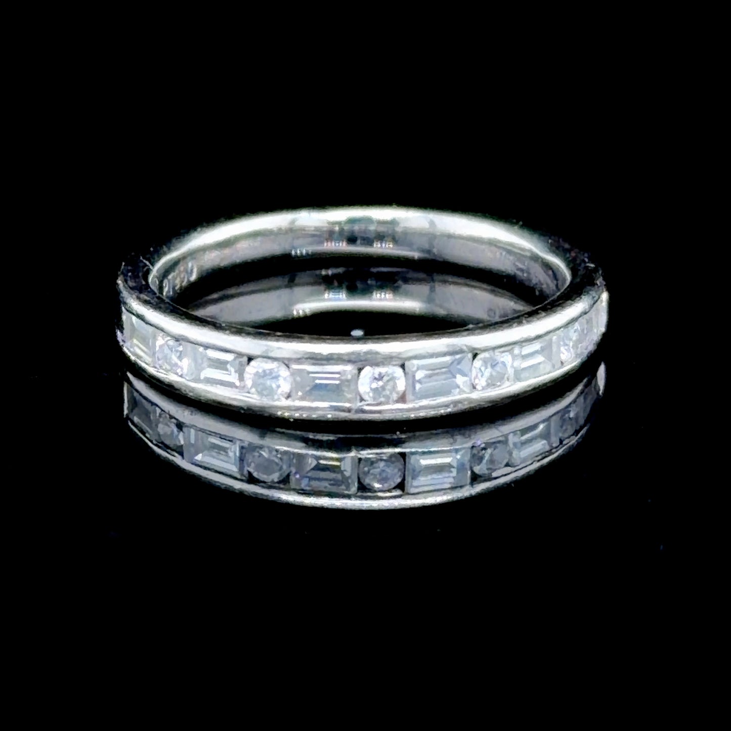 Platinum Baguette & Round Cut Diamond Band APPX 0.4 CTS