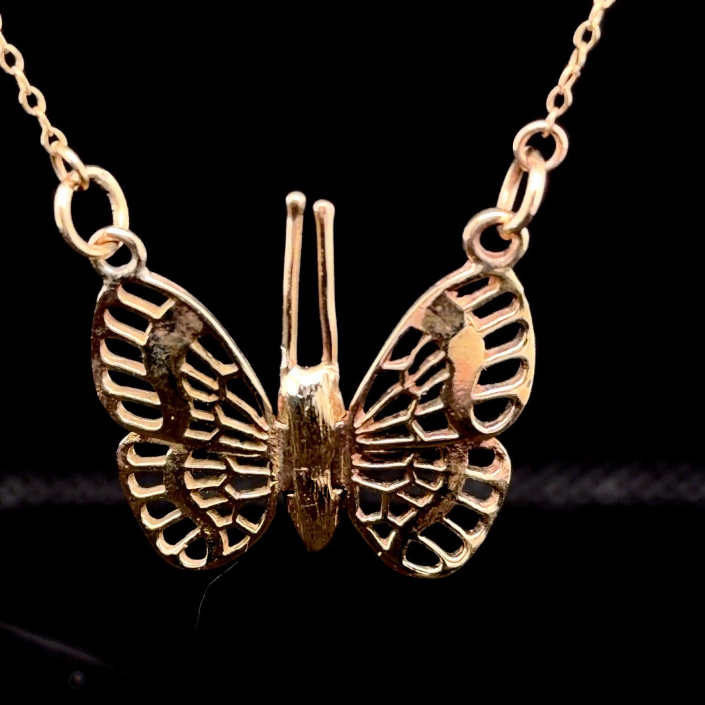 9K Yellow Gold Butterfly Necklace