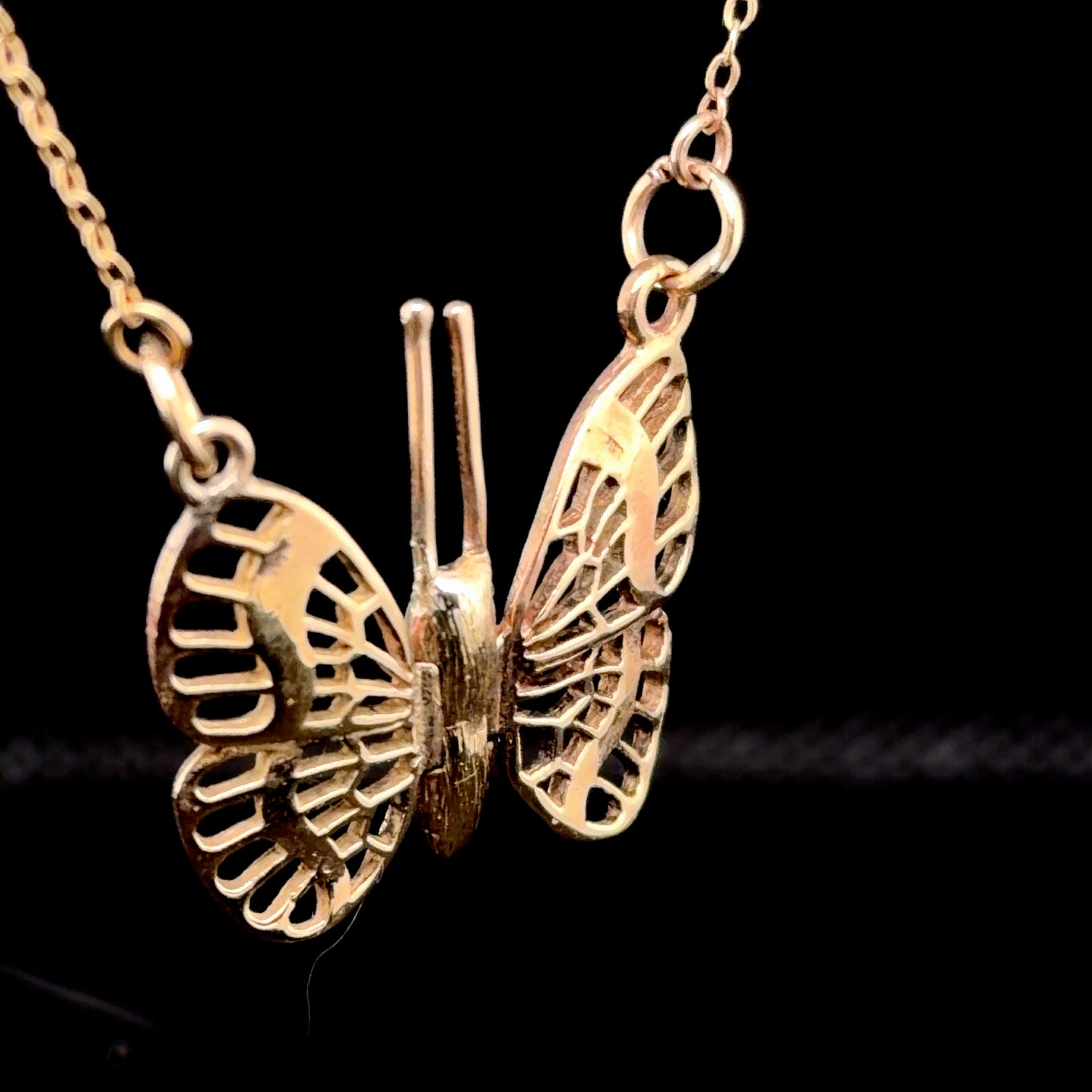 9K Yellow Gold Butterfly Necklace