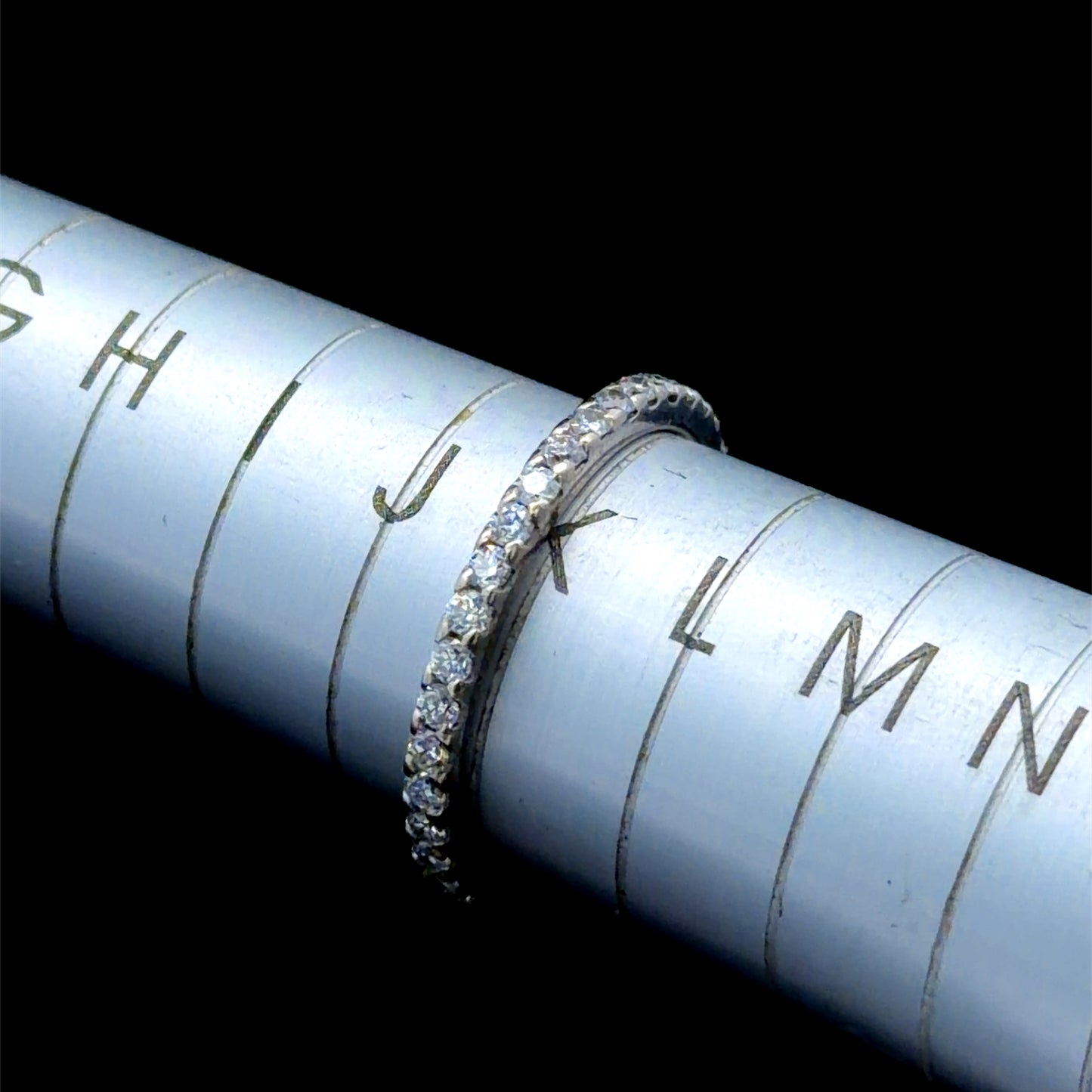 18K White Gold Diamond Full Micro Eternity Ring APPX 0.5 CTS