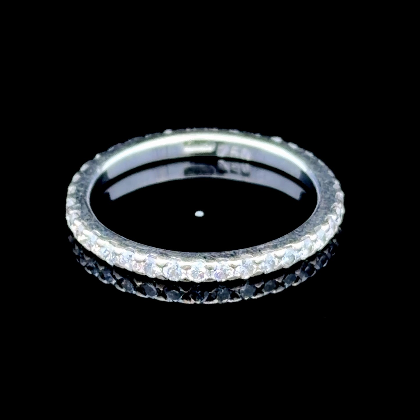 18K White Gold Diamond Full Micro Eternity Ring APPX 0.5 CTS