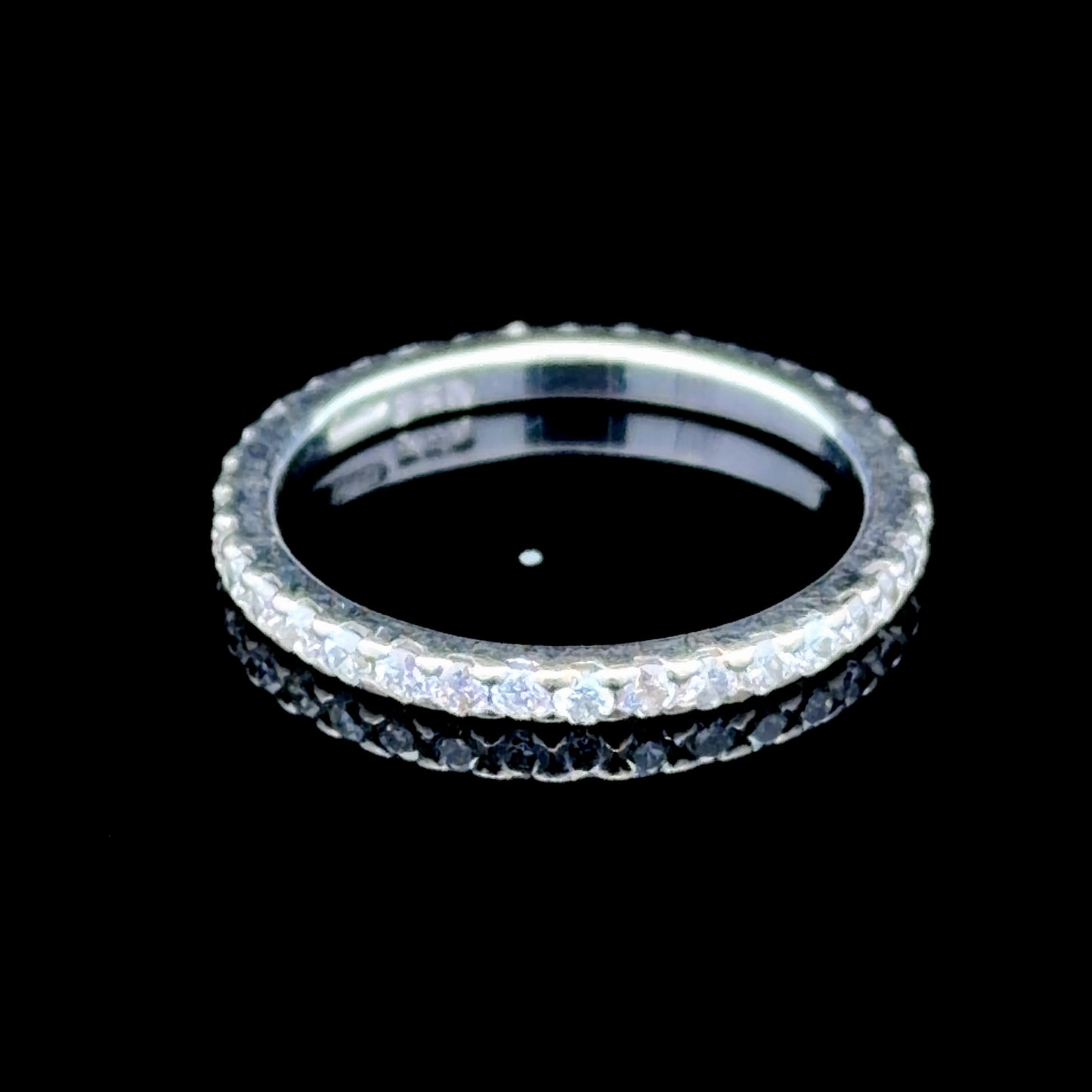18K White Gold Diamond Full Micro Eternity Ring APPX 0.5 CTS