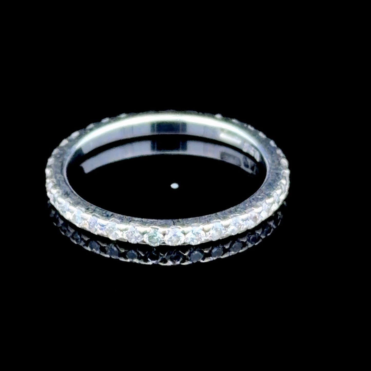 18K White Gold Diamond Full Micro Eternity Ring APPX 0.5 CTS