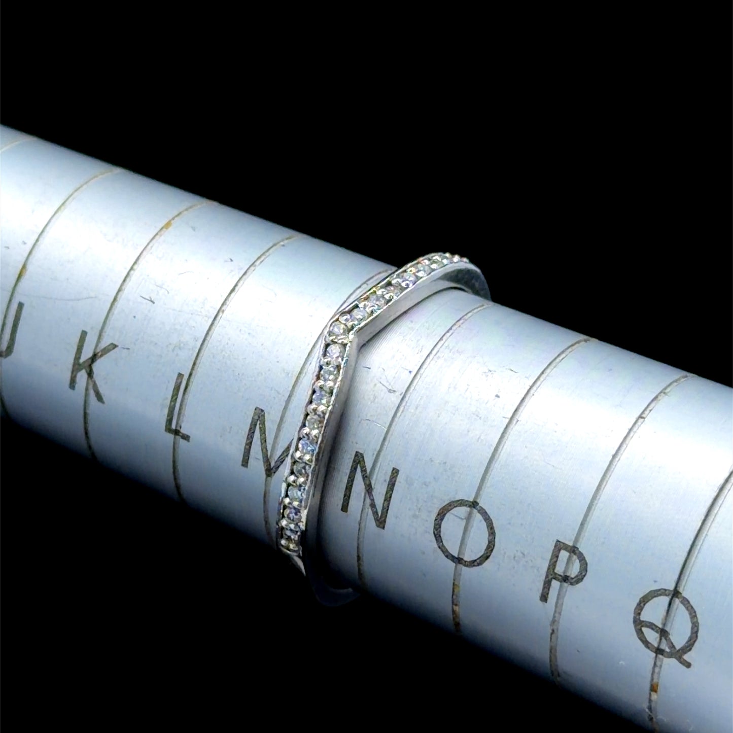 18K White Gold Diamond Micro Wishbone Ring