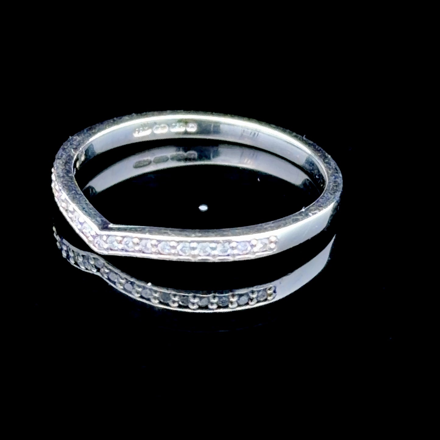 18K White Gold Diamond Micro Wishbone Ring