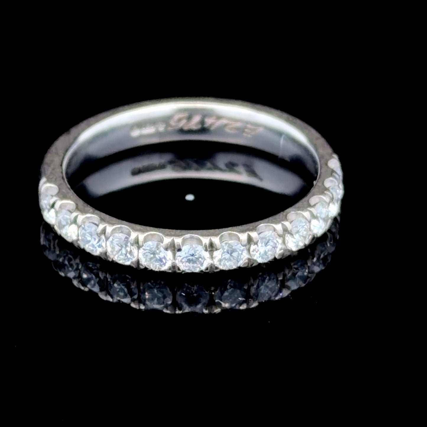 18K White Gold Diamond Half Eternity Ring APPX 0.6 CTS