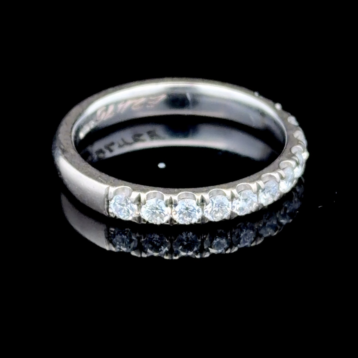 18K White Gold Diamond Half Eternity Ring APPX 0.6 CTS