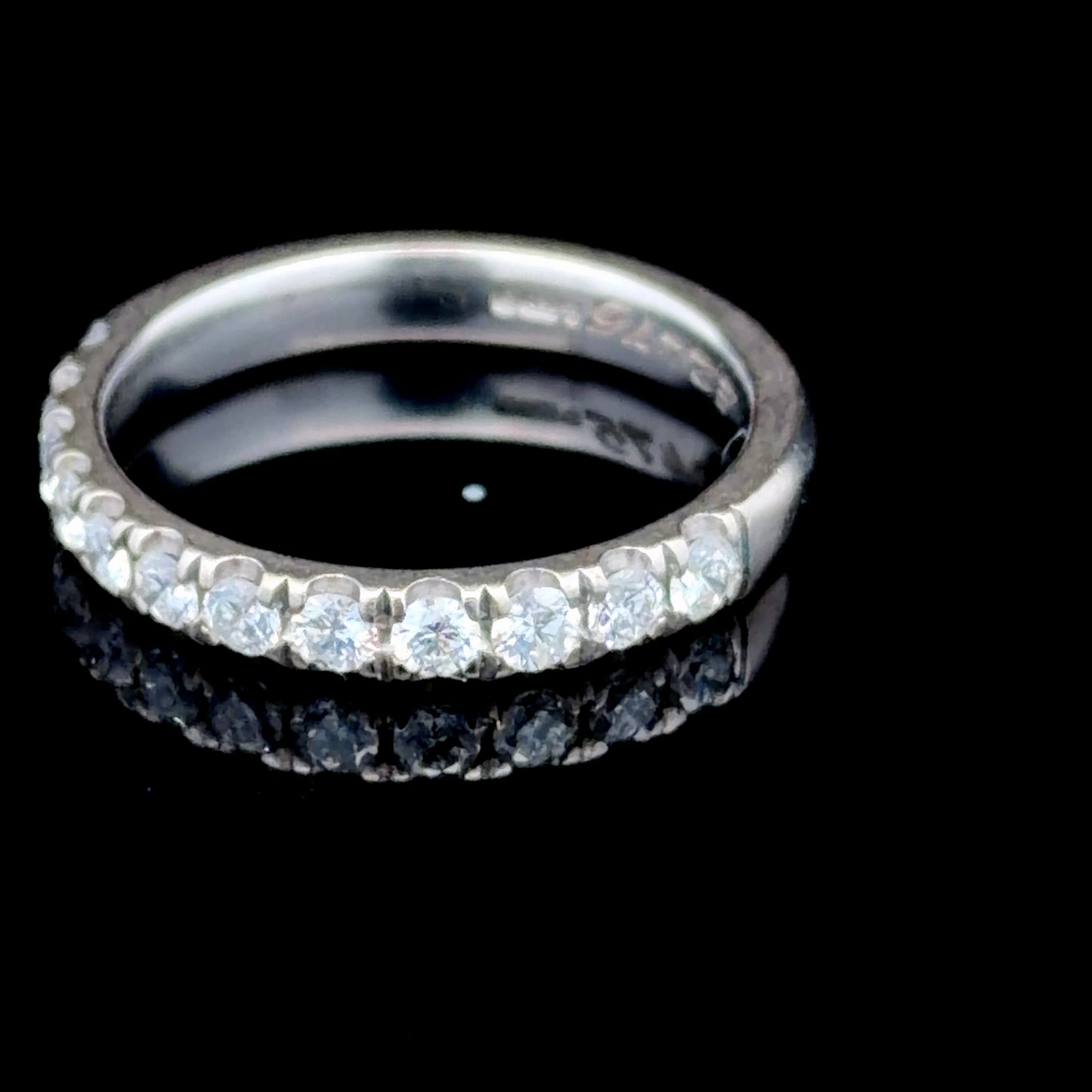 18K White Gold Diamond Half Eternity Ring APPX 0.6 CTS