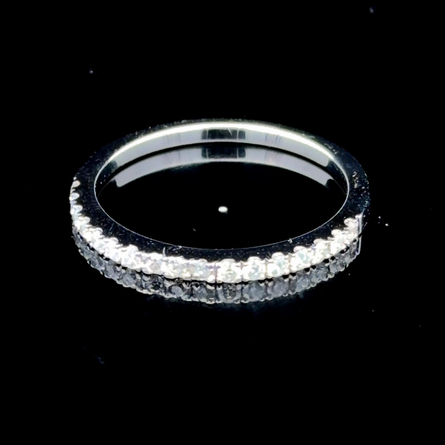 18K White Gold Diamond Micro Half Eternity Ring