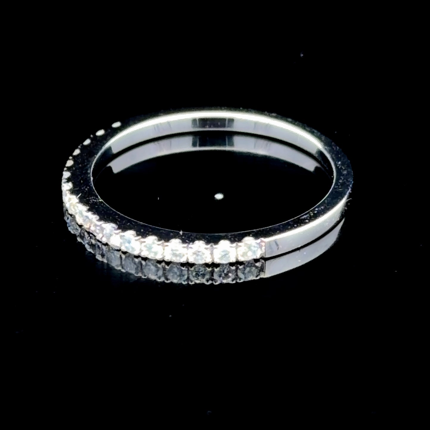 18K White Gold Diamond Micro Half Eternity Ring