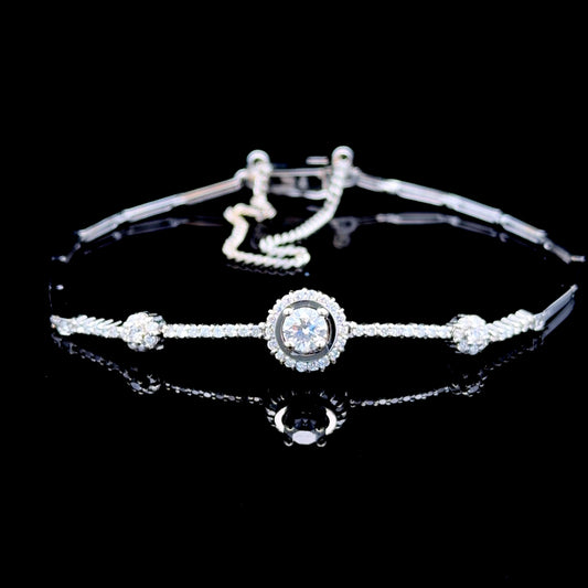 18K White Gold Diamond Bracelet APPX 0.8 CTS