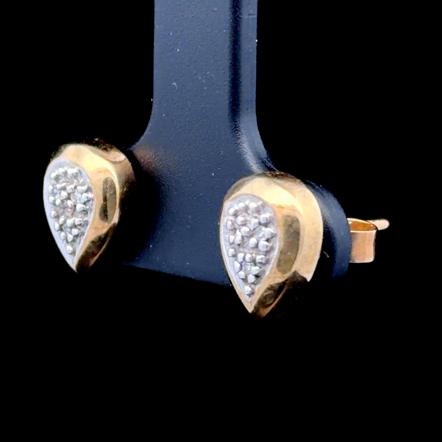 9K Yellow Gold Pear Shaped Diamond Studs