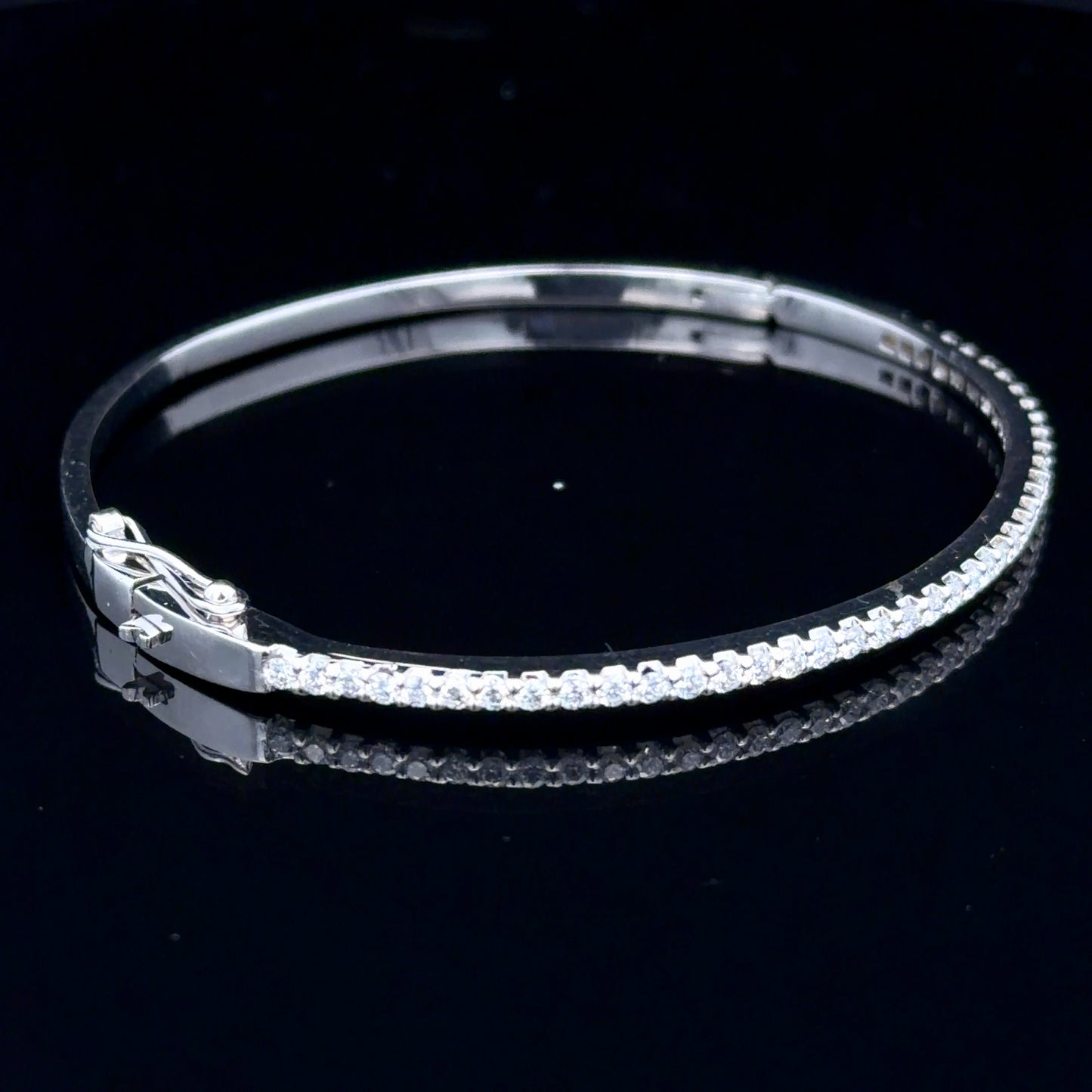 18K White Gold Diamond Bangle APPX 1.25 CTS