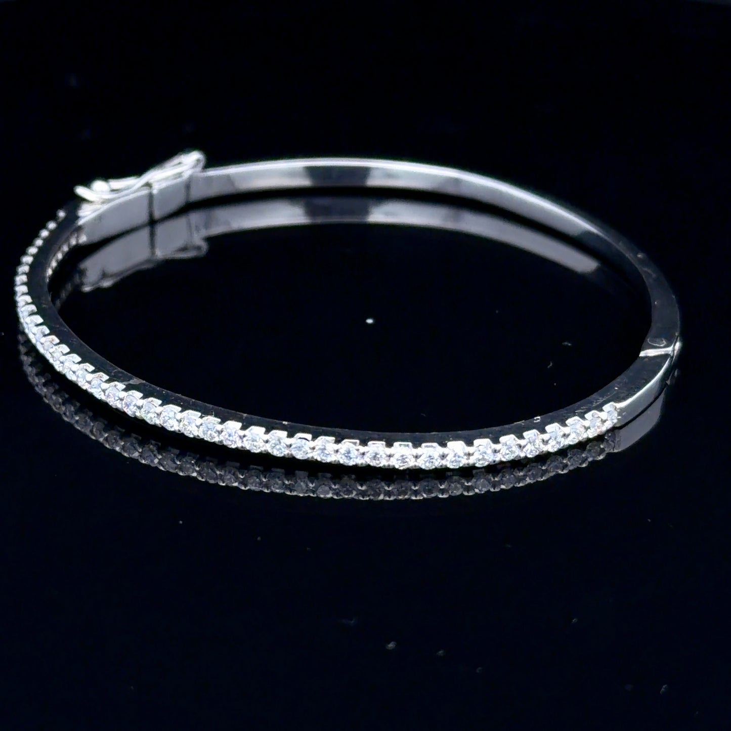 18K White Gold Diamond Bangle APPX 1.25 CTS