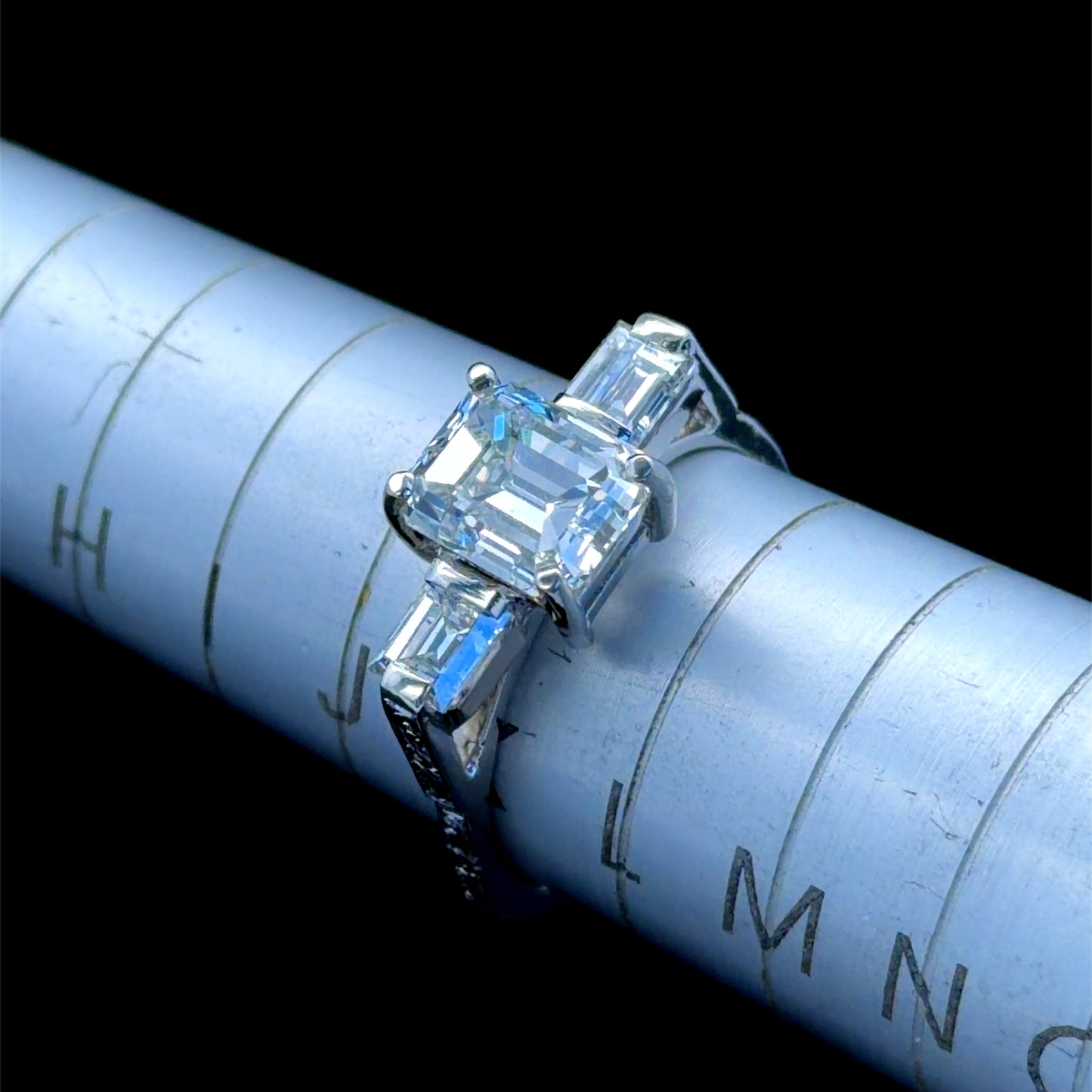 Platinum Diamond Square Stone Trilogy APPX 2.18 CTS