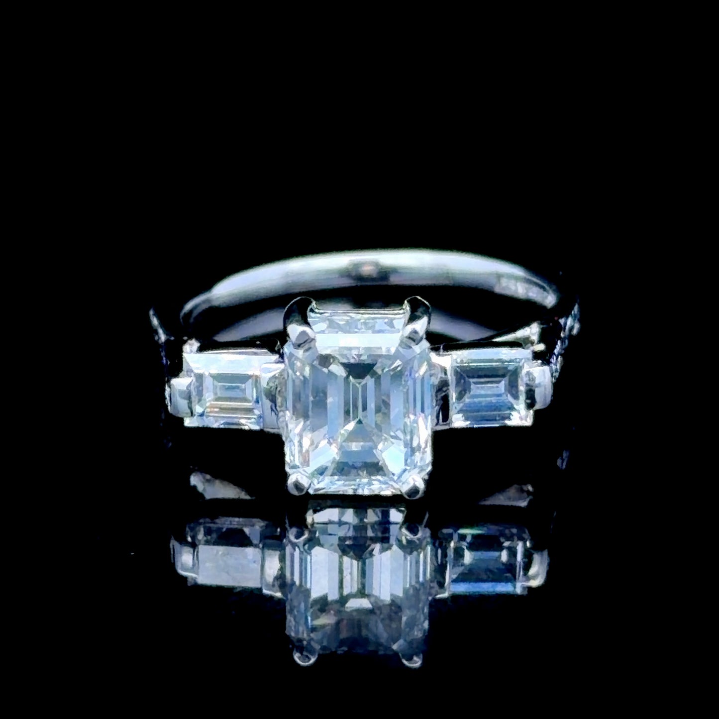 Platinum Diamond Square Stone Trilogy APPX 2.18 CTS