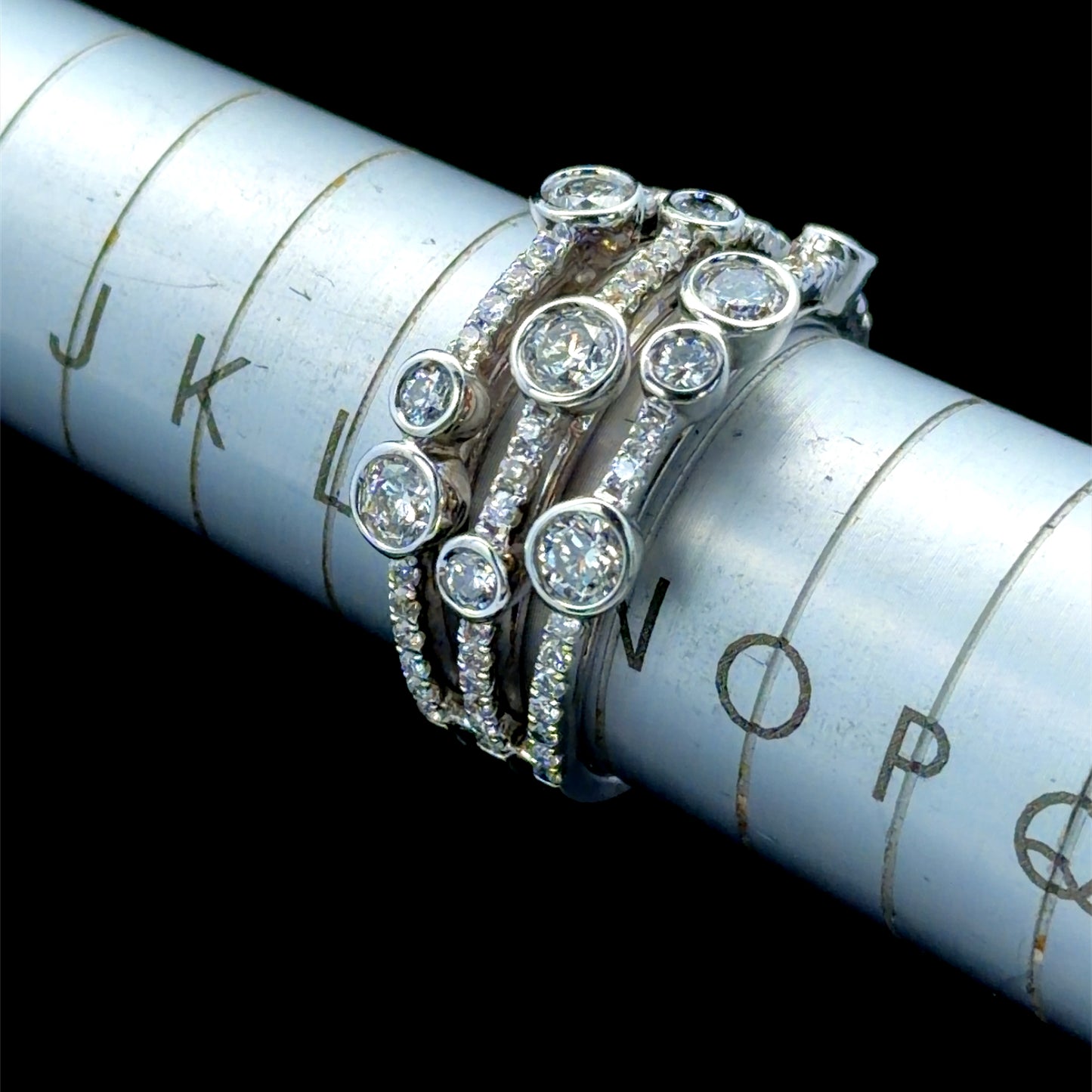 18K White Gold Diamond Boodles Raindance Ring APPX 1.5 CTS