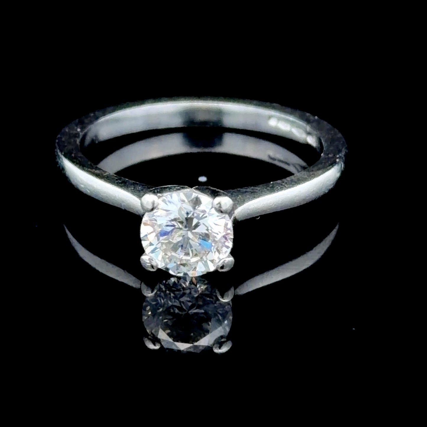Platinum Diamond Solitaire Ring APPX 0.88 CTS F SI2