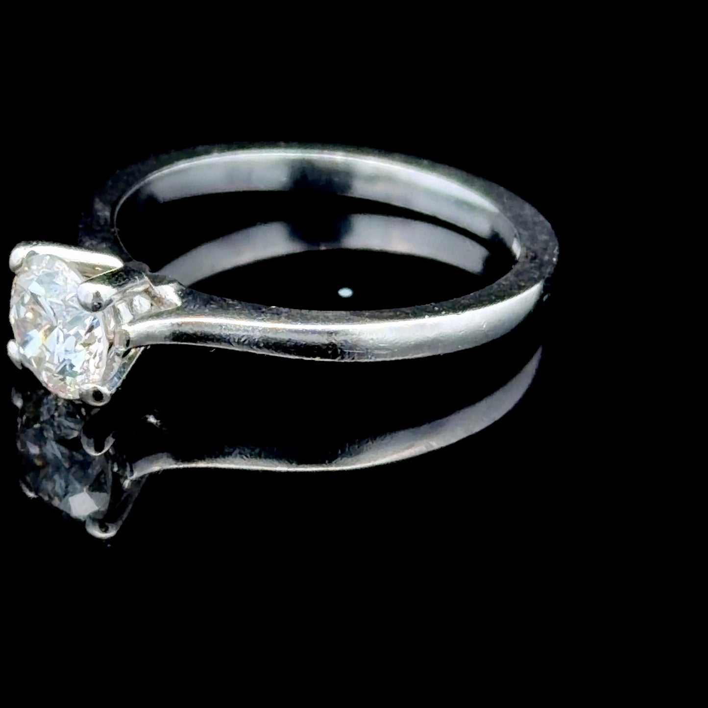 Platinum Diamond Solitaire Ring APPX 0.88 CTS F SI2