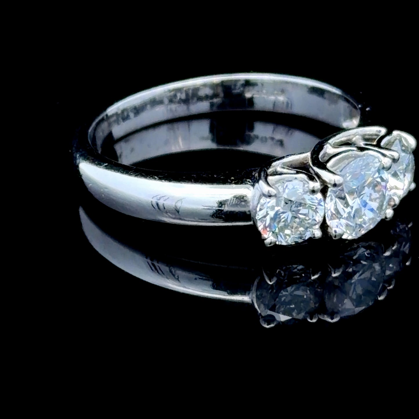 18K White Gold Diamond Trilogy Ring