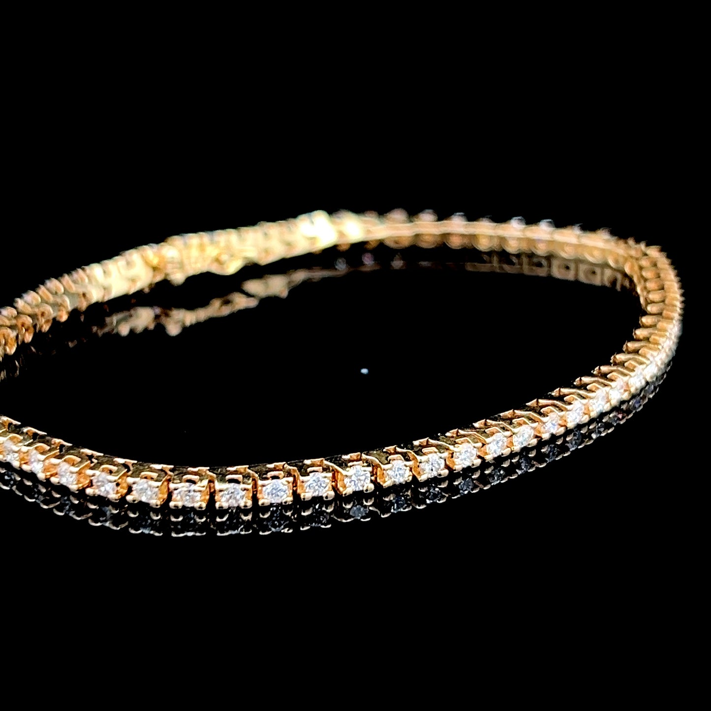 18K Yellow Gold Diamond Tennis Bracelet APPX 3.0 CTS