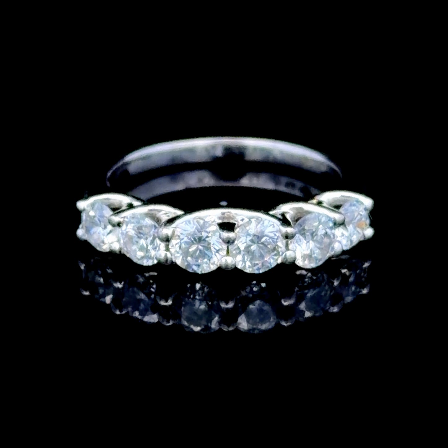 Platinum Diamond 6 Stone Half Eternity Ring APPX 1.0 CTS