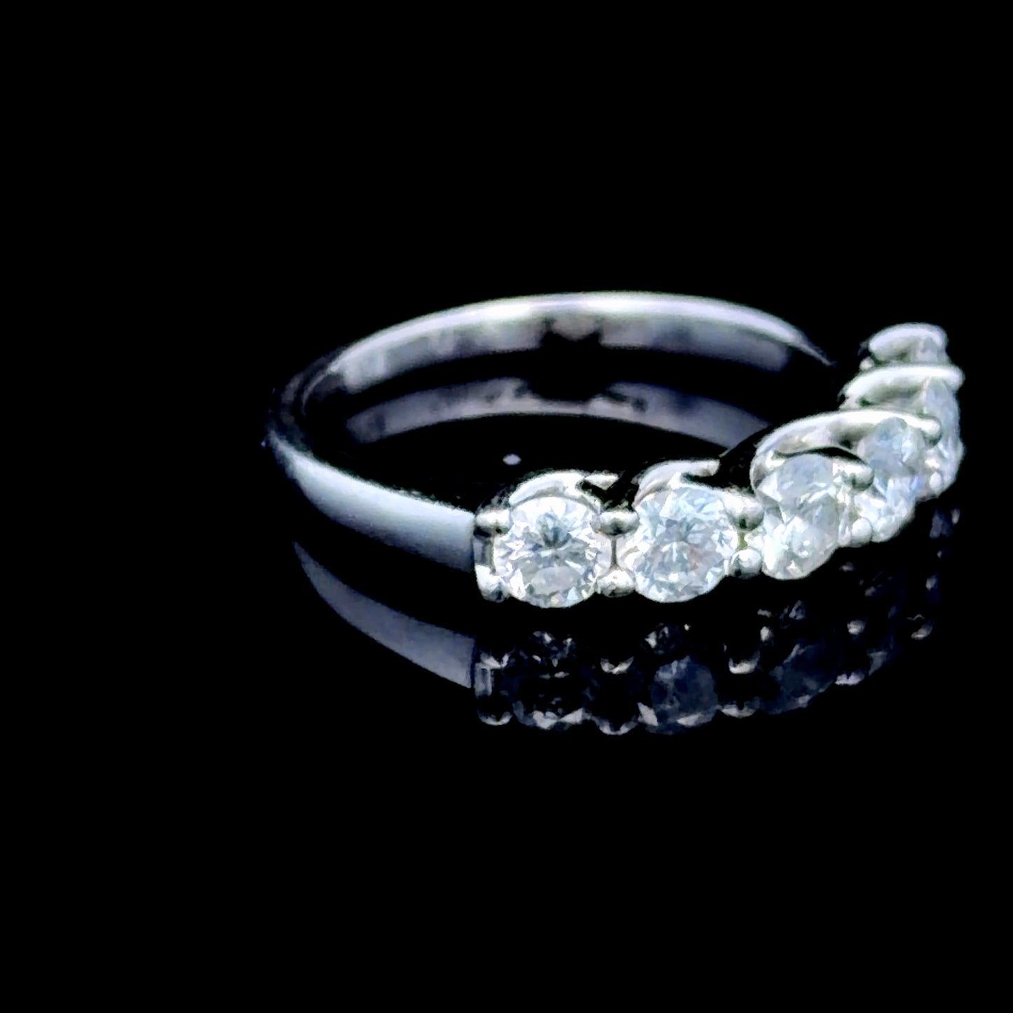 Platinum Diamond 6 Stone Half Eternity Ring APPX 1.0 CTS