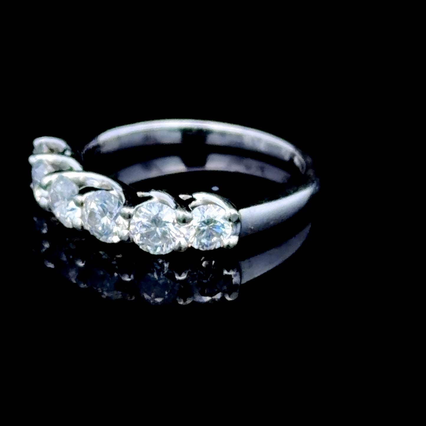 Platinum Diamond 6 Stone Half Eternity Ring APPX 1.0 CTS
