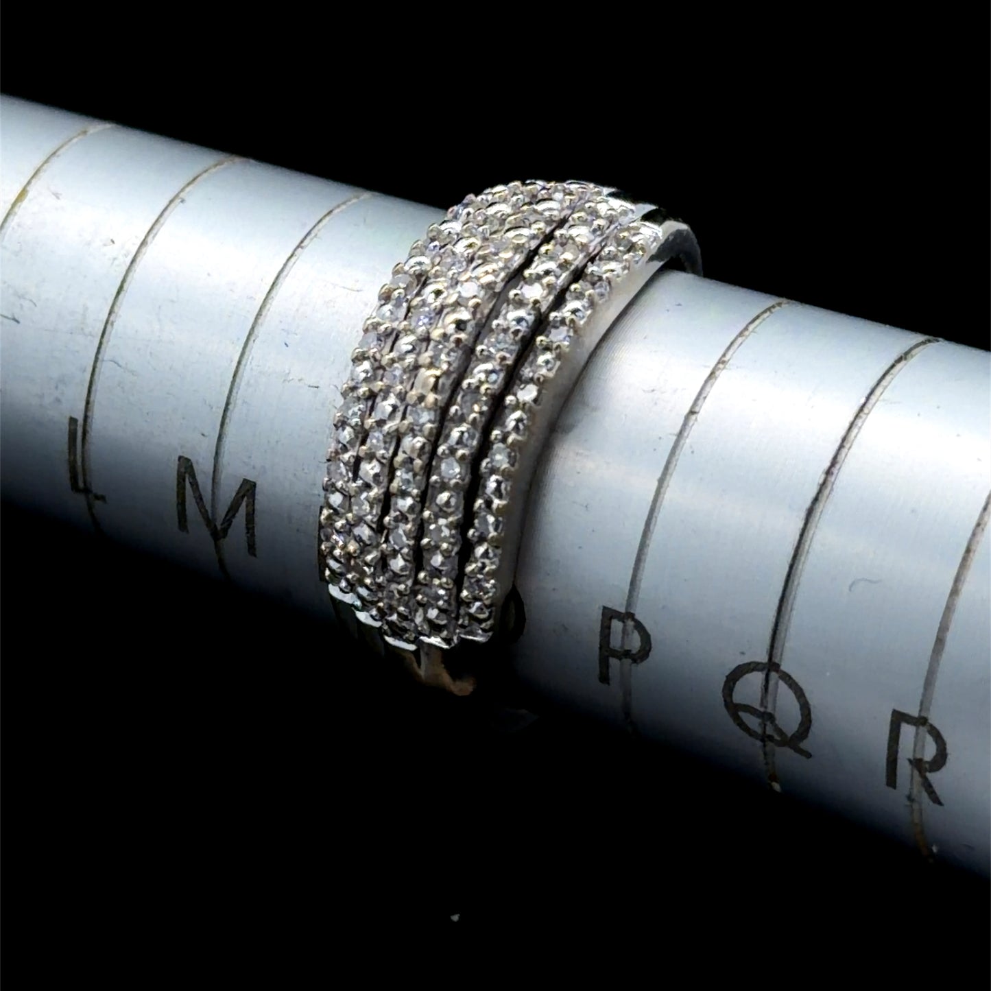 9K Yellow Gold 5 Row Diamond Band