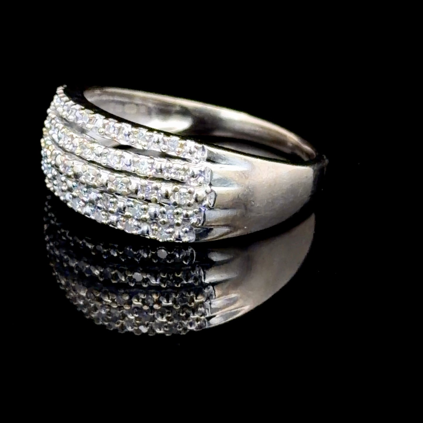 9K Yellow Gold 5 Row Diamond Band