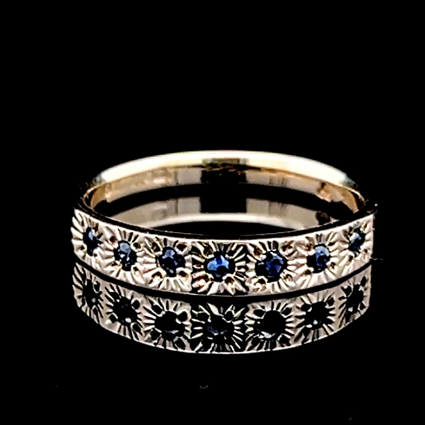 9K Yellow Gold Sapphire Band
