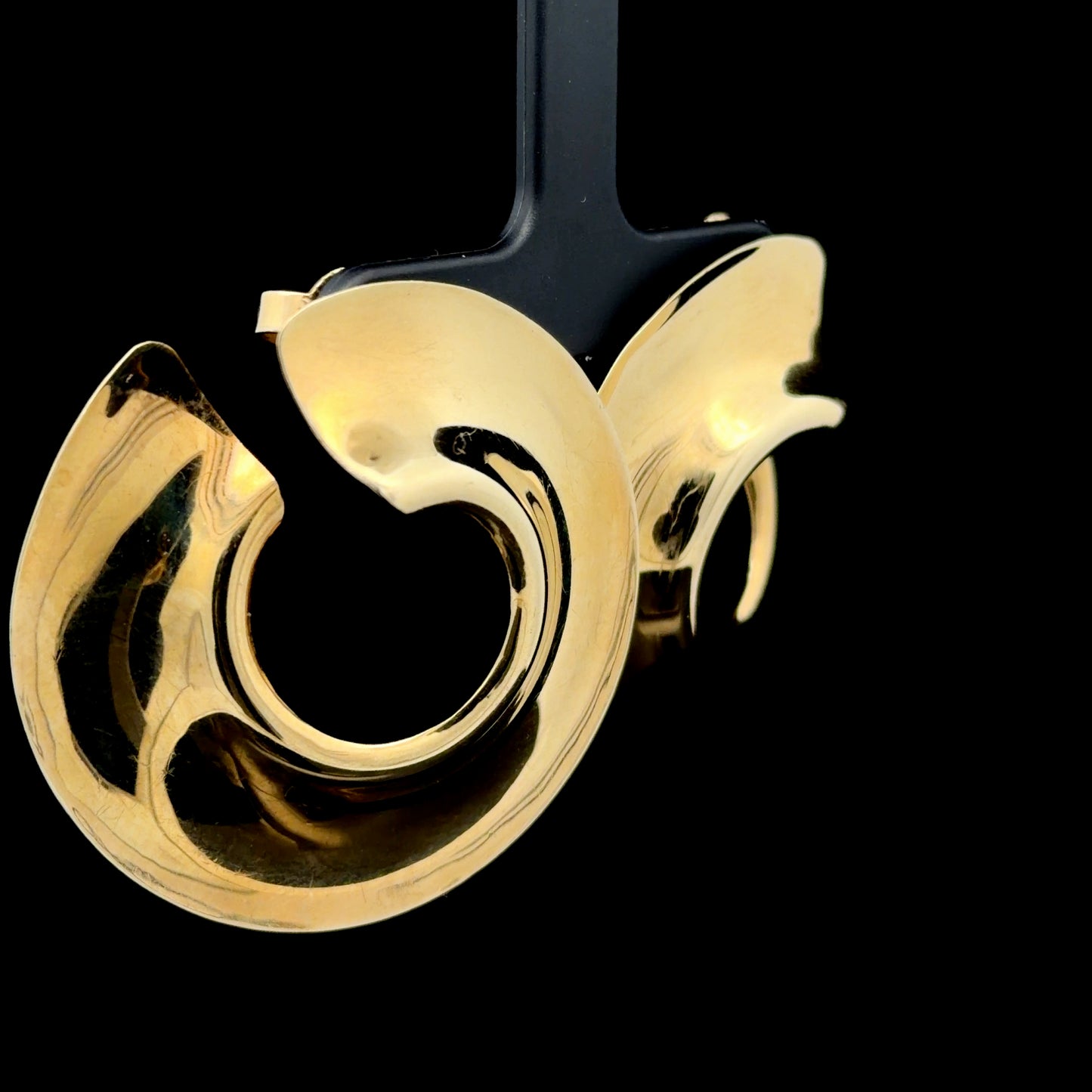 9K Yellow Gold Large C Shaped Earrings