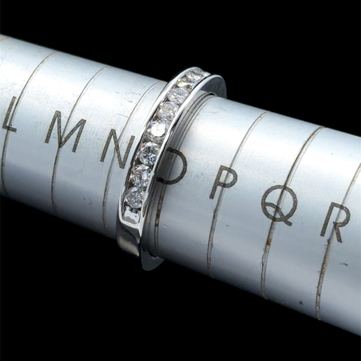 18K White Gold Channel Set Diamond Ring APPX 0.5 CTS