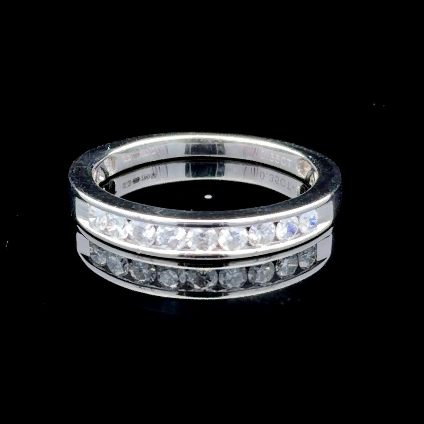 18K White Gold Channel Set Diamond Ring APPX 0.5 CTS