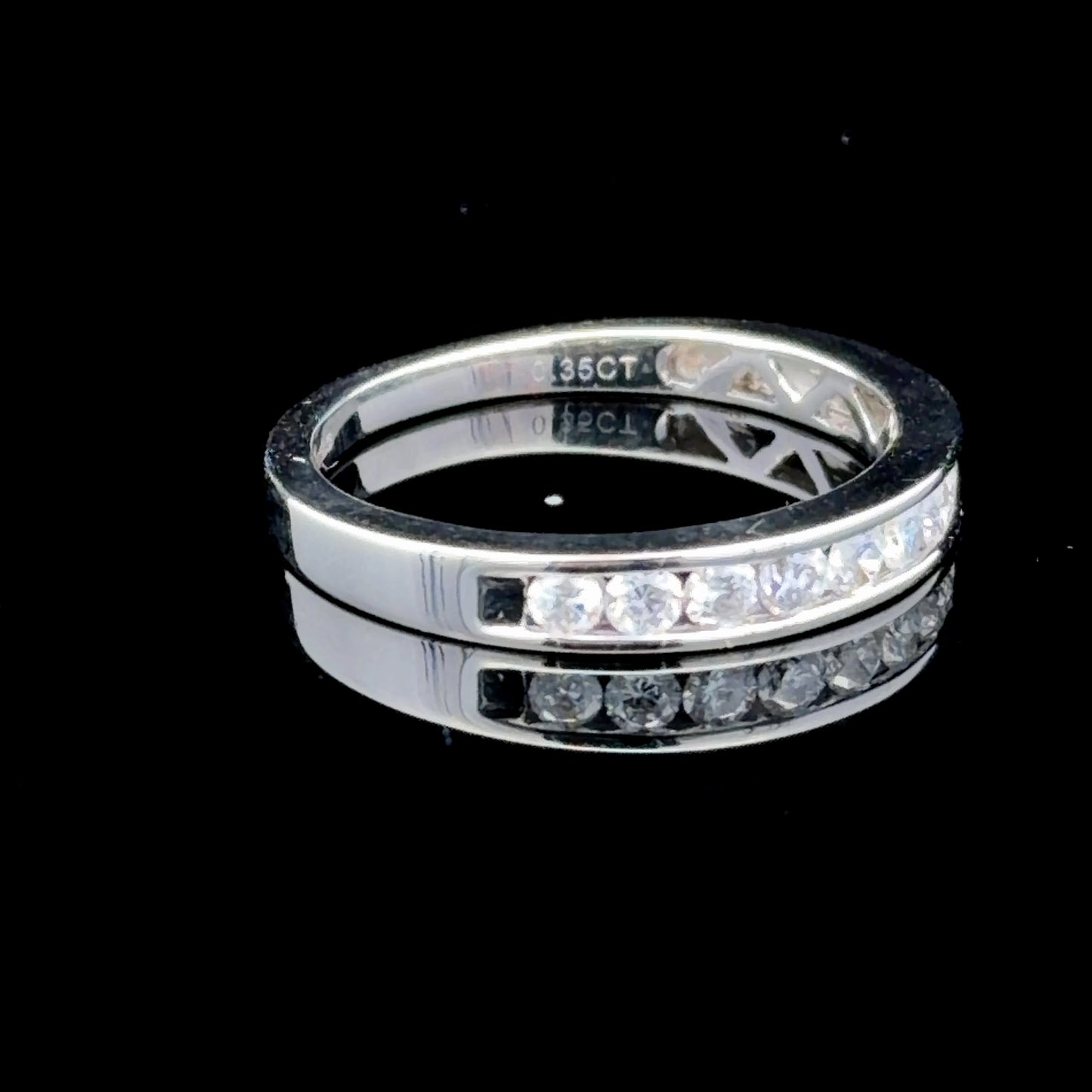 18K White Gold Channel Set Diamond Ring APPX 0.5 CTS