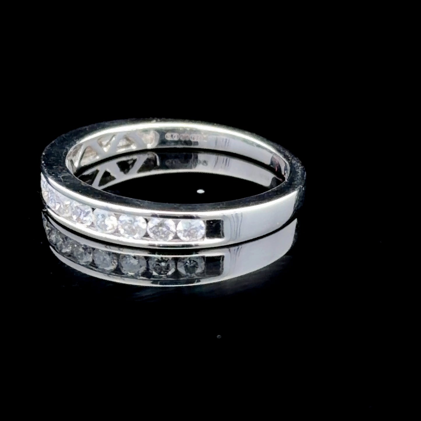 18K White Gold Channel Set Diamond Ring APPX 0.5 CTS