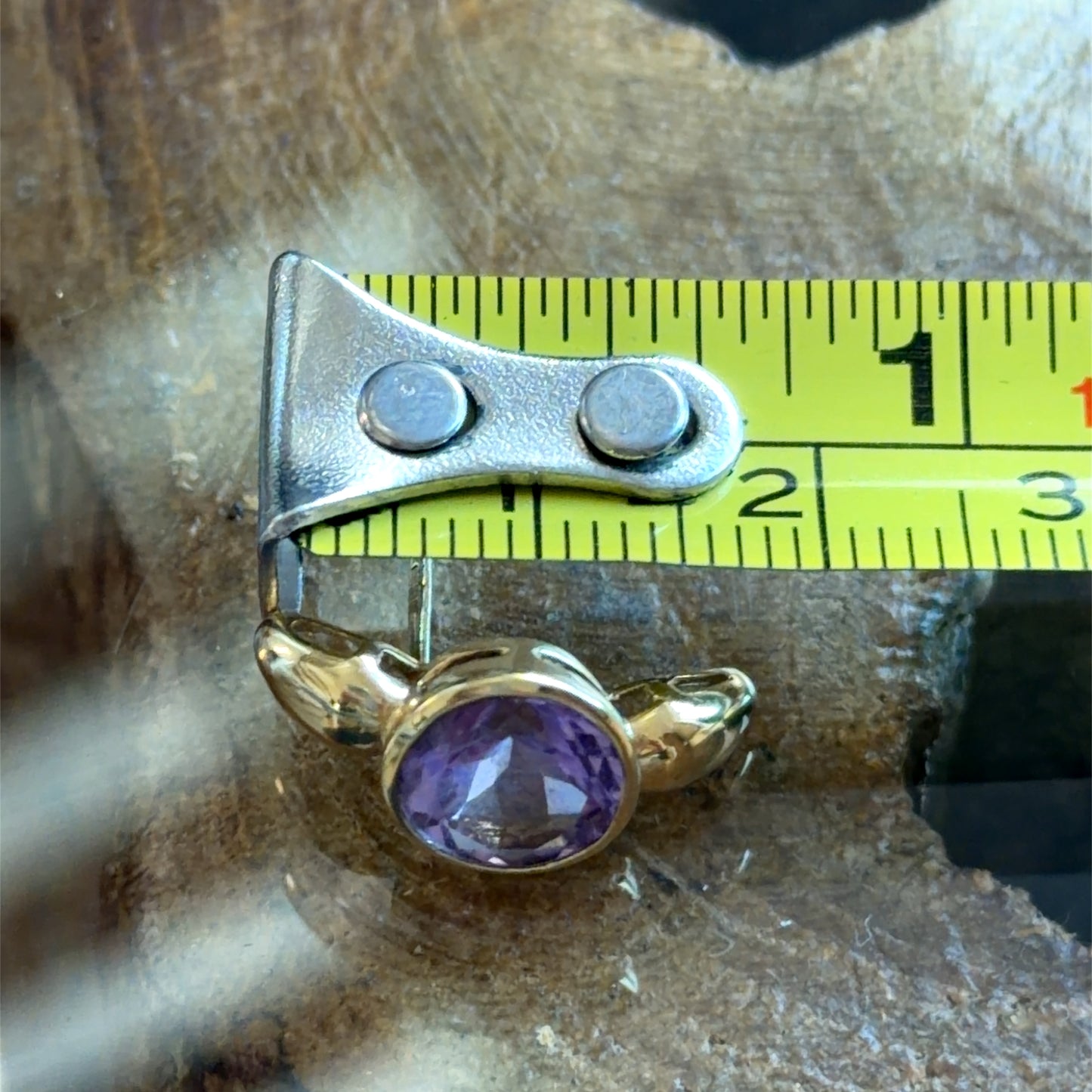 9K Yellow Gold Amethyst Studs