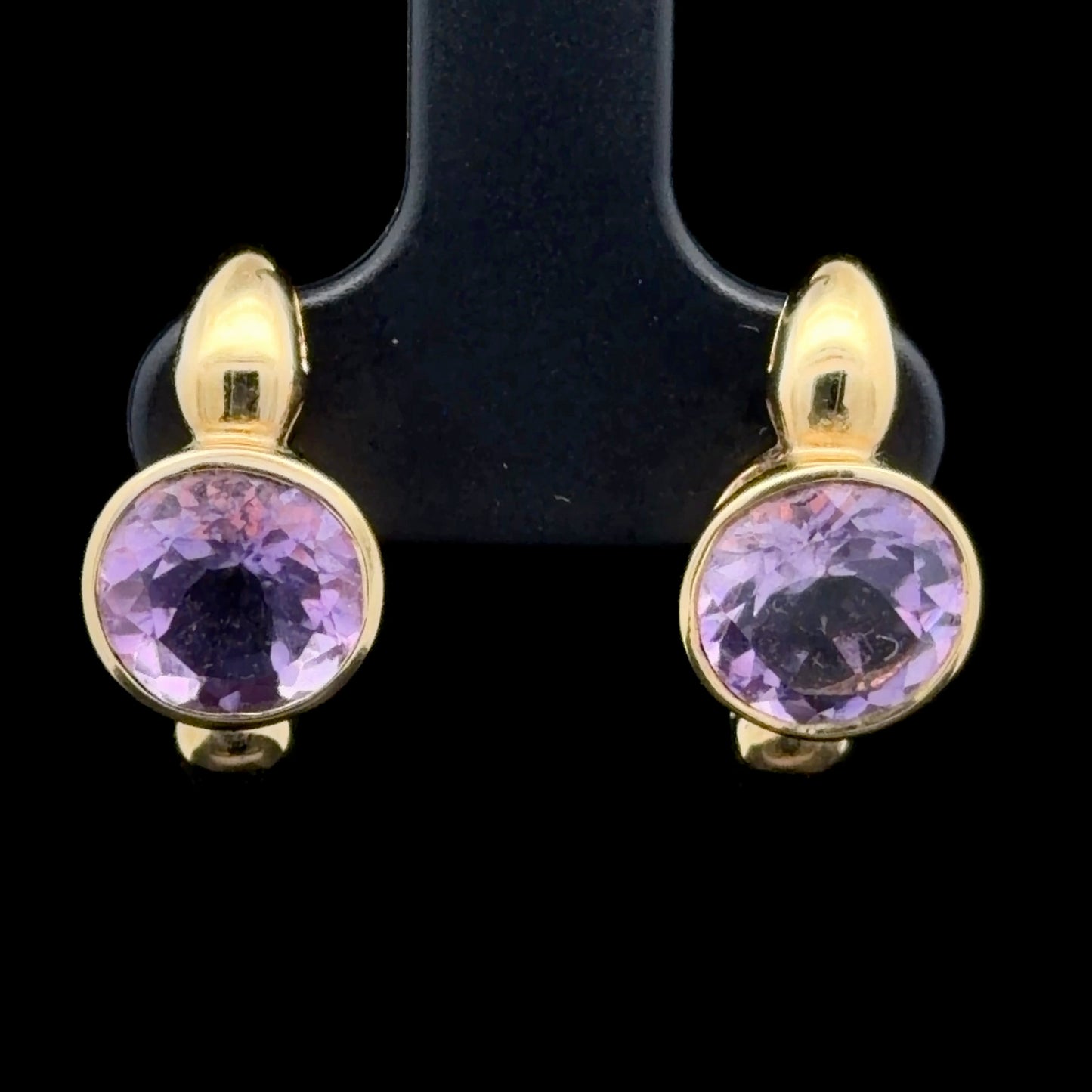 9K Yellow Gold Amethyst Studs