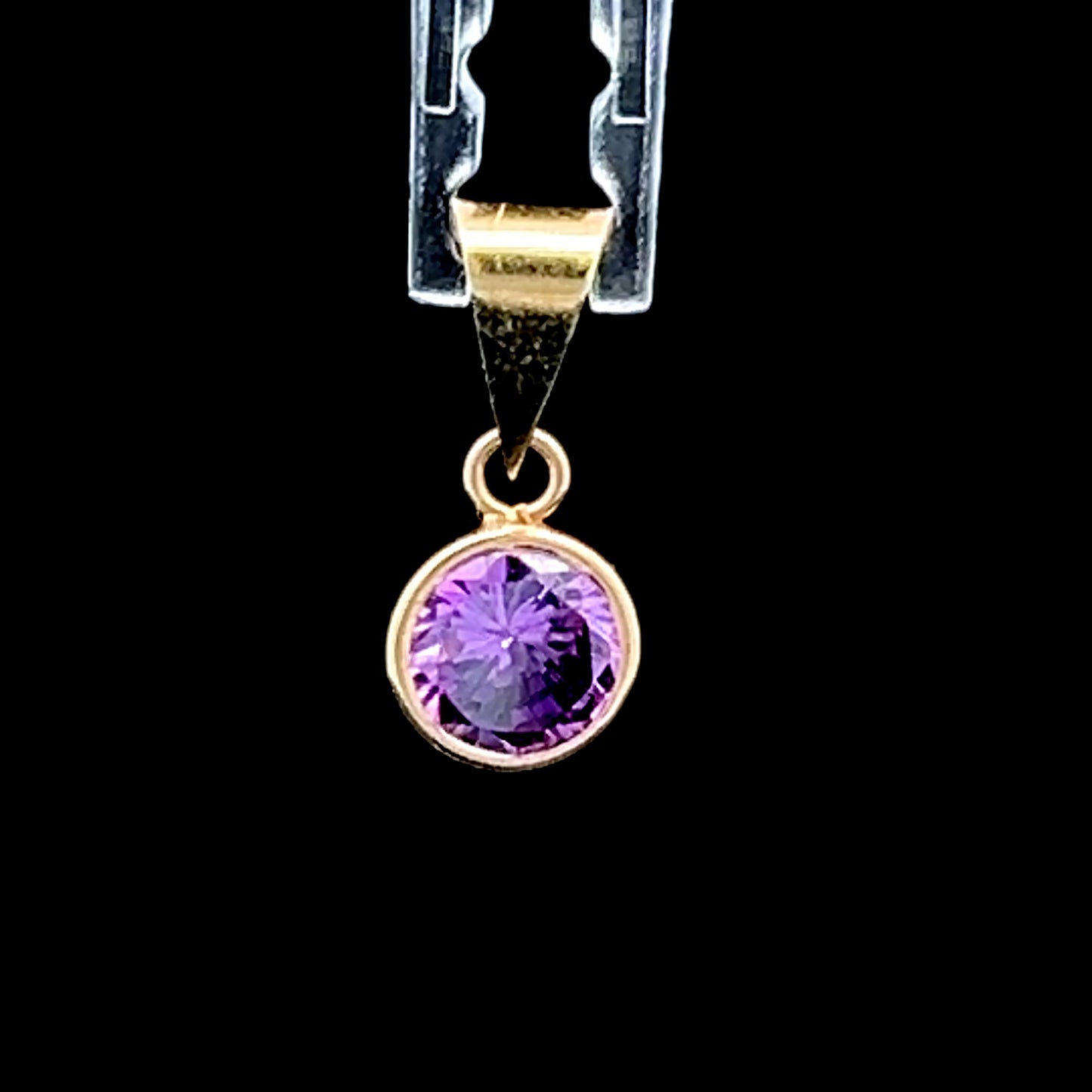 9K Yellow Gold Amethyst Pendant