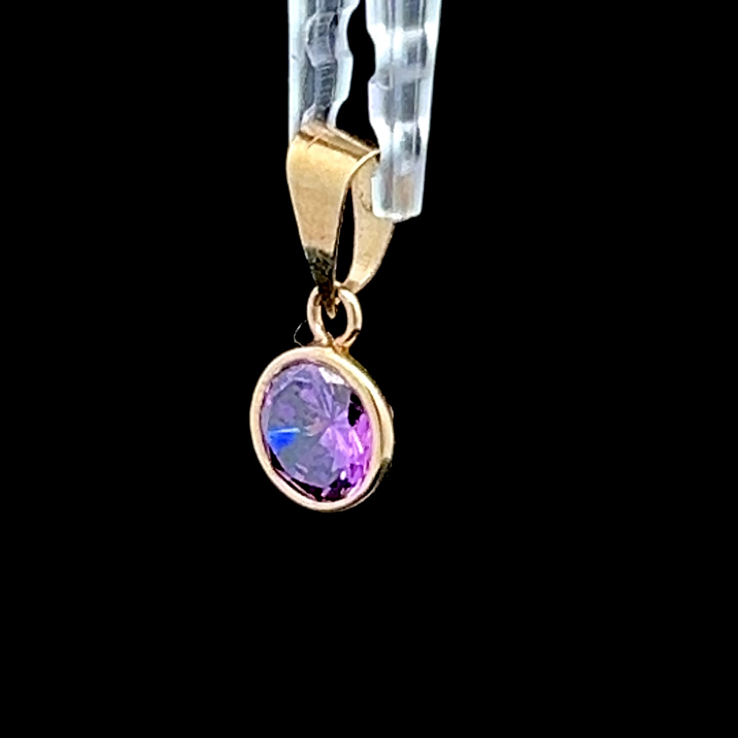9K Yellow Gold Amethyst Pendant