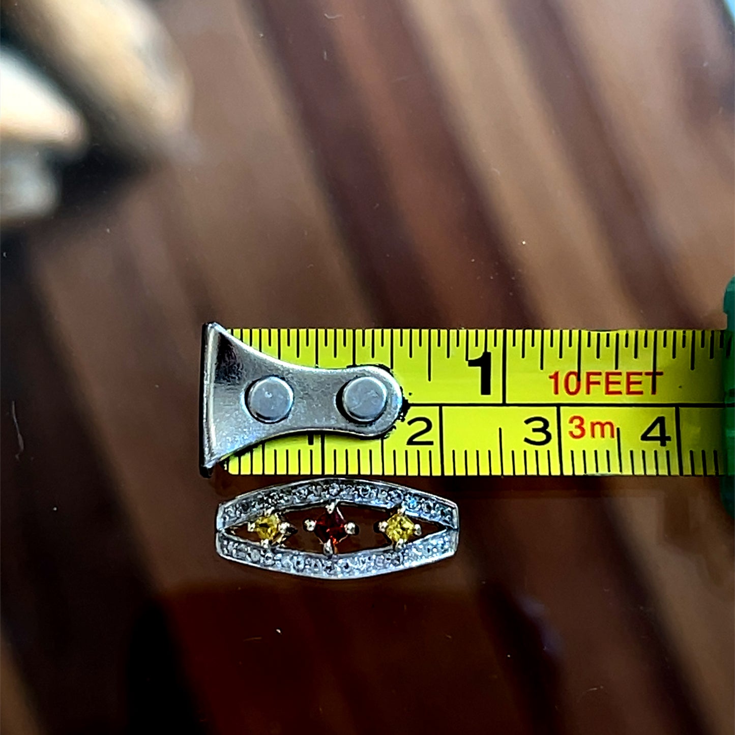 9K Yellow Gold citrine & White Sapphire Pendant