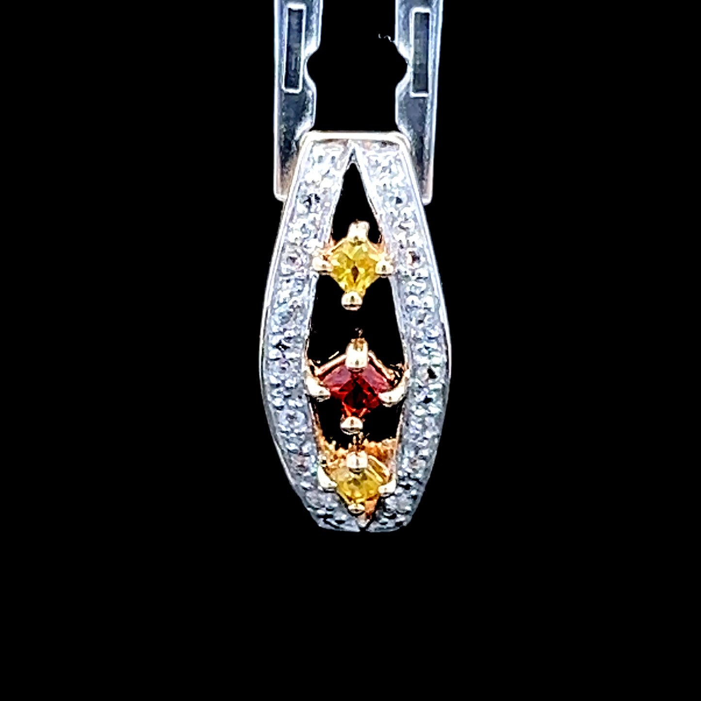 9K Yellow Gold citrine & White Sapphire Pendant