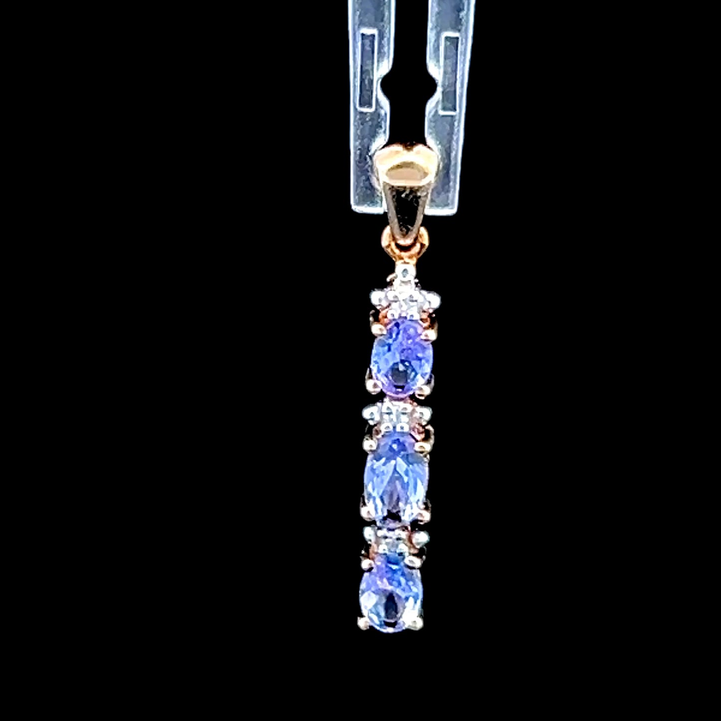 9K Yellow Gold Tanzanite & Diamond Pendant