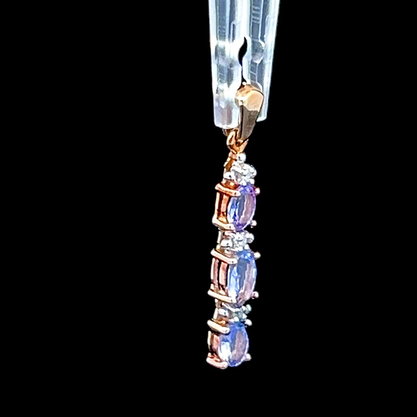 9K Yellow Gold Tanzanite & Diamond Pendant