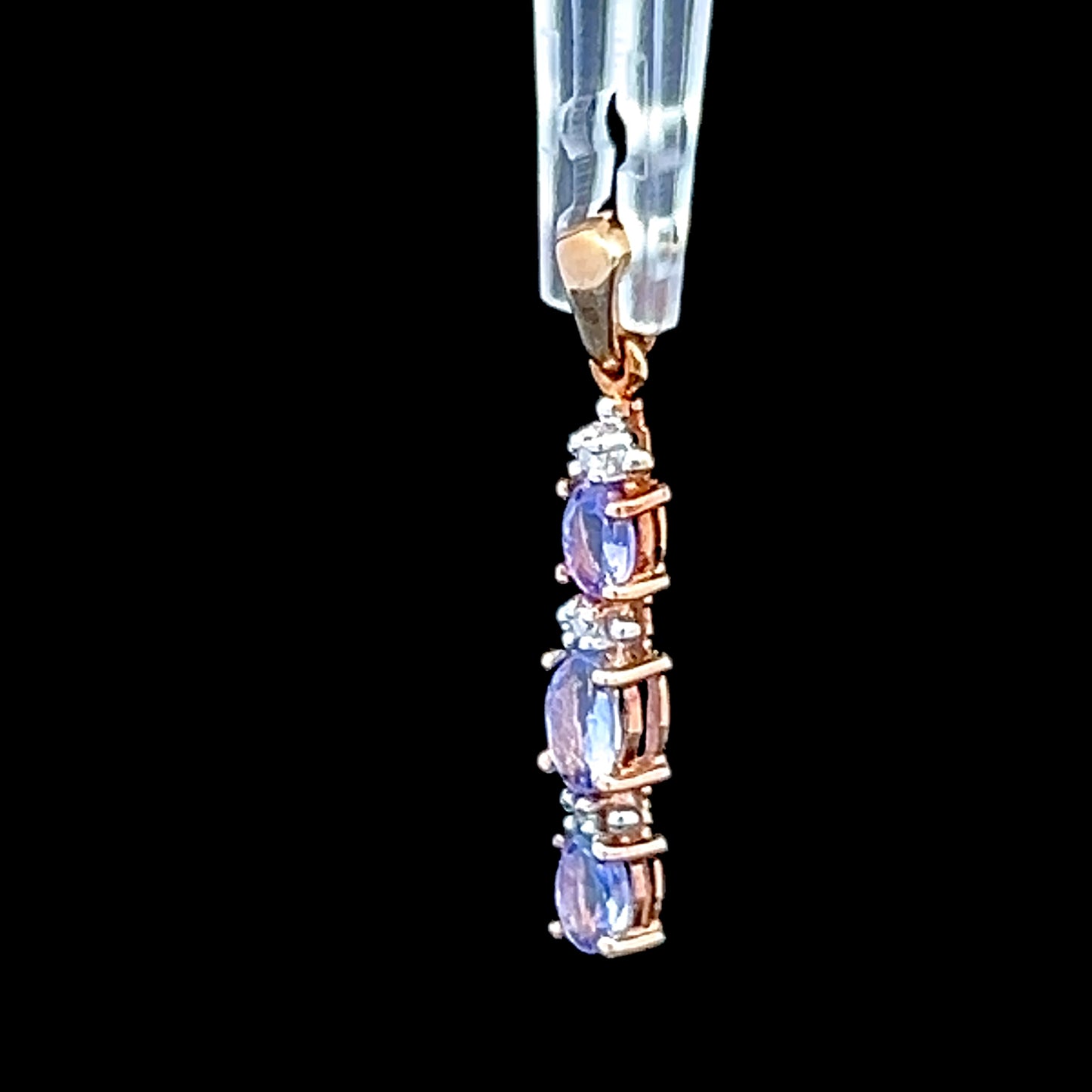 9K Yellow Gold Tanzanite & Diamond Pendant